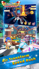 Official Google Play screenshot from Racing Transform - Sky Race showing air racing gameplay